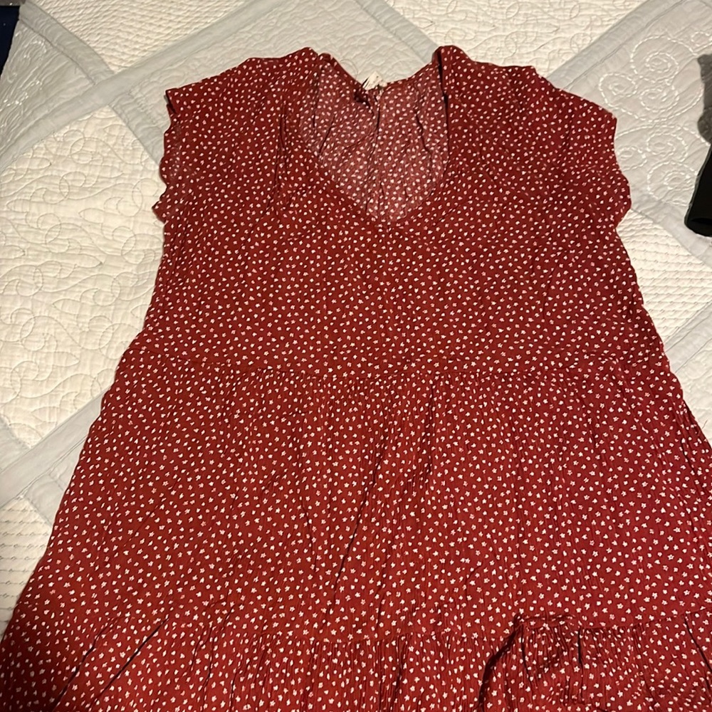 LA hearts babydoll red flower dress